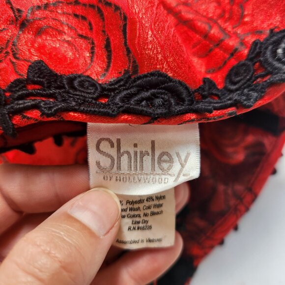 Vintage Red Roses Corset Lace Back Tie Shirley of Hollywood Women's 34 - Picture 6 of 7